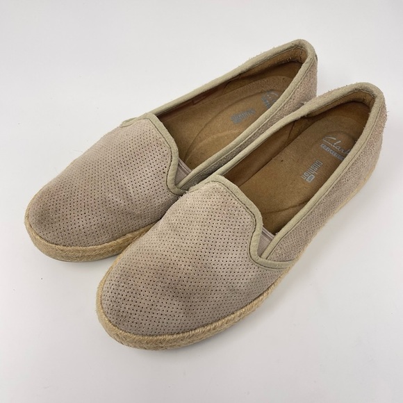 Clarks Azella Theoni Suede Espadrille Slip-On Loafers - Picture 7 of 7